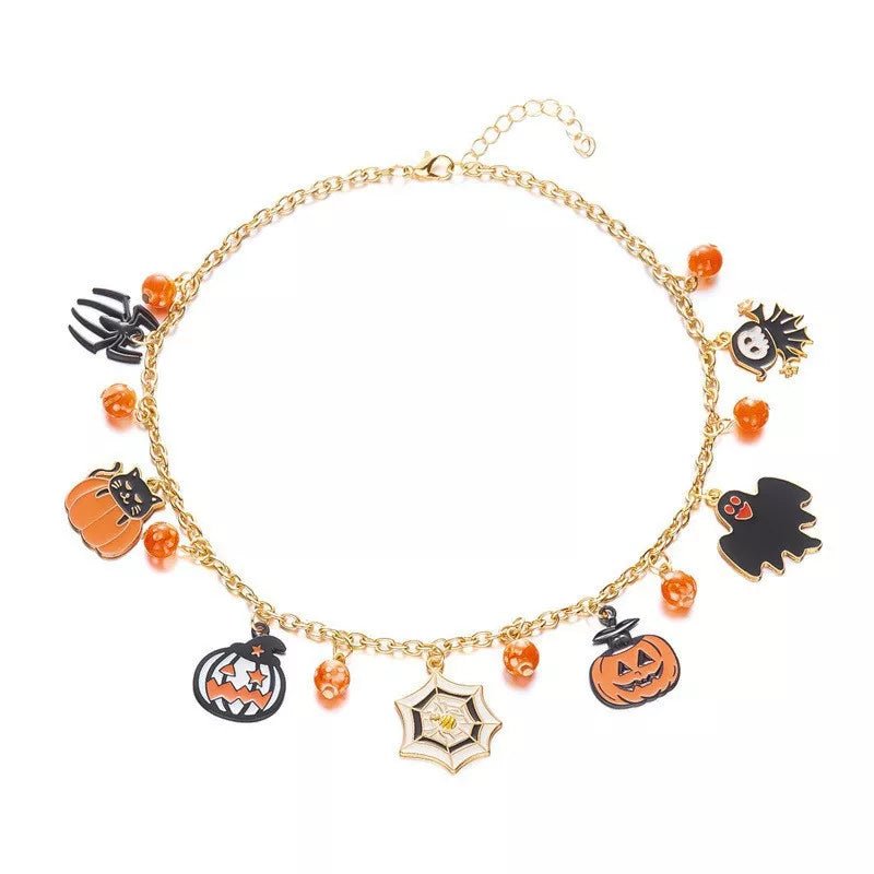 18K Gold-Plated Halloween Charm Necklace - Artículos HE