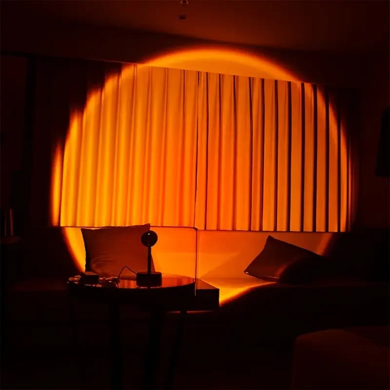 Warm Sunset Projection Lamp – Adjustable Stand & LED Atmosphere Light