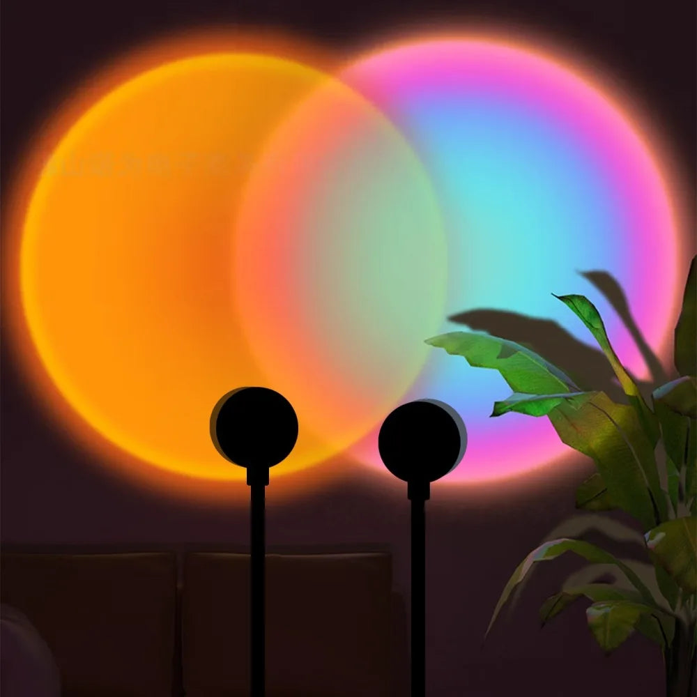 Sunset Projection Lamp – Rotatable USB Atmosphere Light for Home