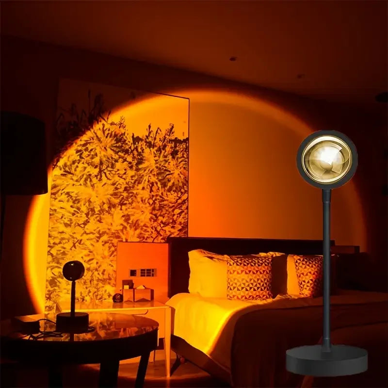 Warm Sunset Projection Lamp – Adjustable Stand & LED Atmosphere Light