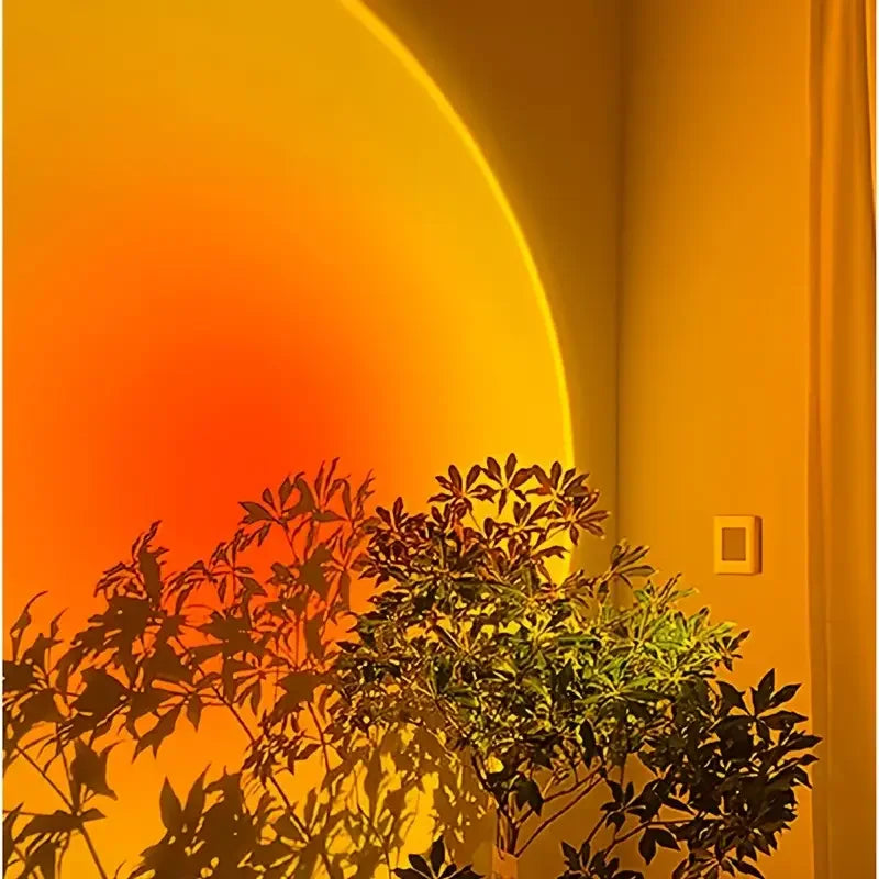 Warm Sunset Projection Lamp – Adjustable Stand & LED Atmosphere Light