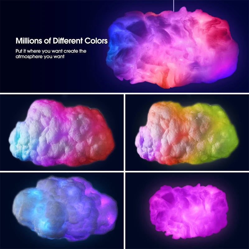 Cloud LED Light, Cloud Music Sync Multicolor Changing Strip Light, Atmosphere DIY Creative Thunder Cloud Lamp Wall Ceiling Light