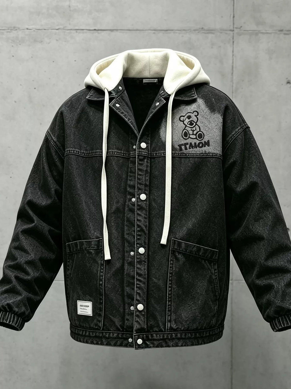 Chaqueta Vaquera Streetwear Talla Grande para Hombre con Capucha Desmontable - Artículos HE
