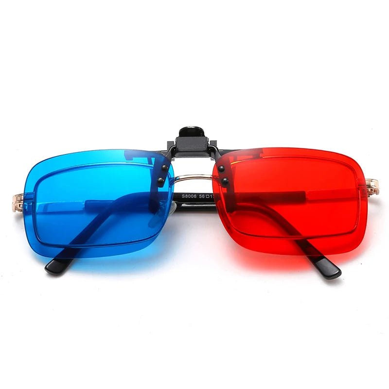 New Red Blue Green 3D Glasses Black Frame For Dimensional Anaglyph Movie TV Glasses For 3D Movies - Artículos HE