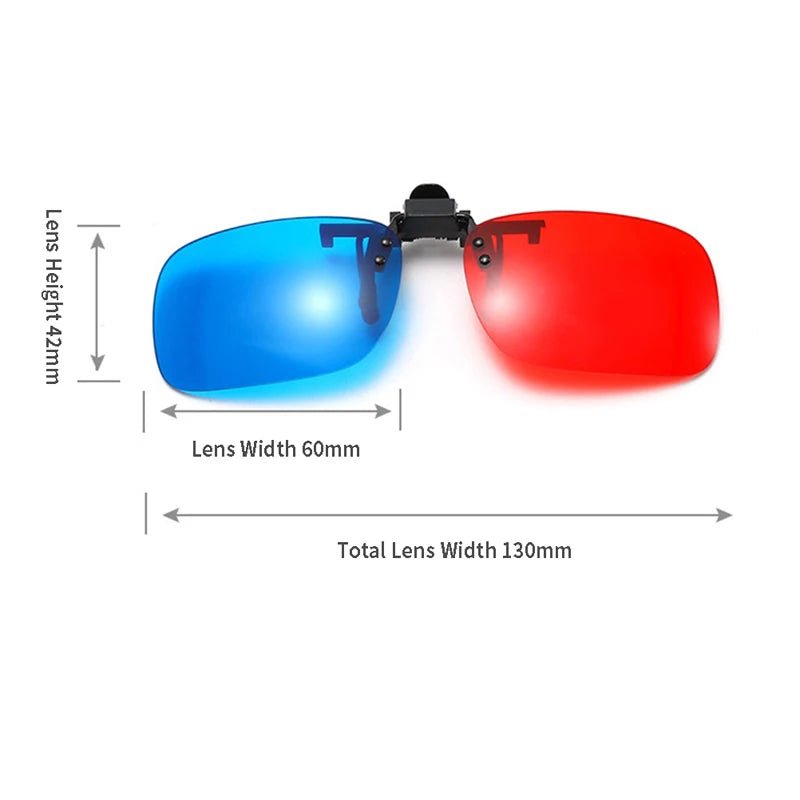 New Red Blue Green 3D Glasses Black Frame For Dimensional Anaglyph Movie TV Glasses For 3D Movies - Artículos HE
