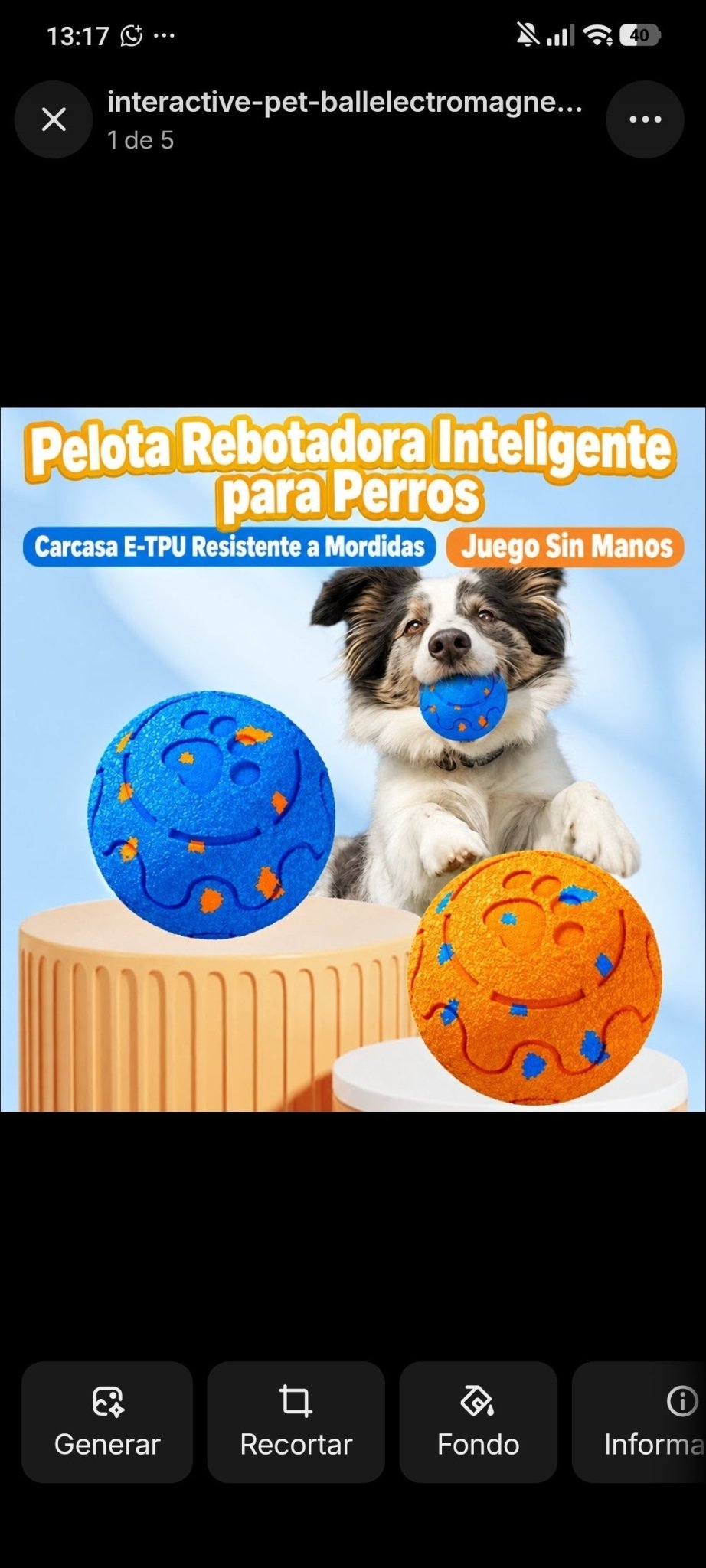 Pelota Inteligente Interactiva para Mascotas – Movimiento Automático - Artículos HE